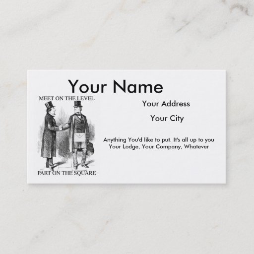 Customizable Masonic Business Cards