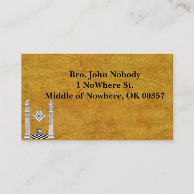 Masonic Business Cards (Front)