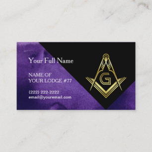 Masonic Business Cards Grand Lodge Purple Gold