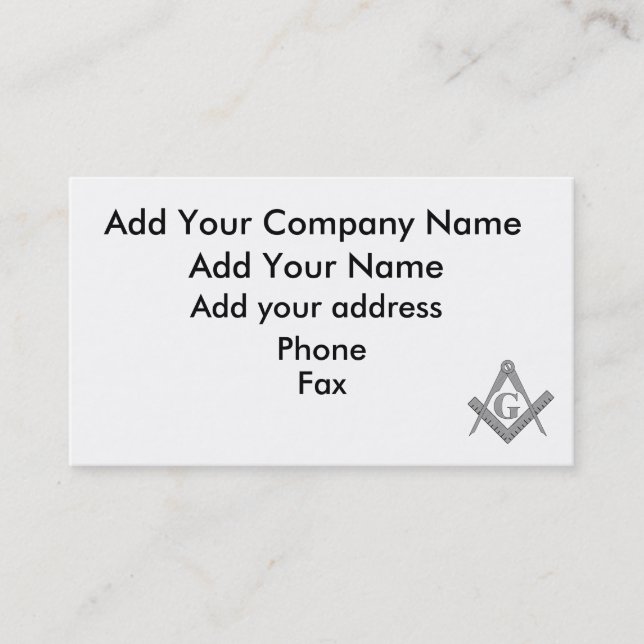 Masonic Card (Front)