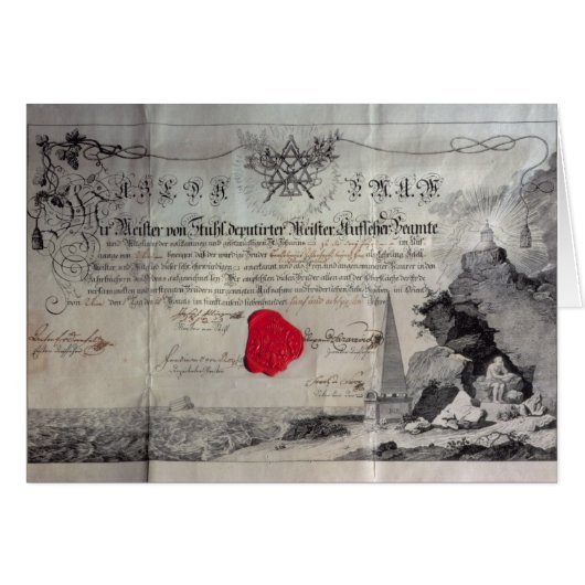 Masonic certificate, 1785 cards (Front Horizontal)