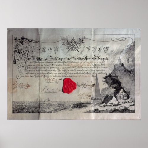 Masonic certificate 1785 poster