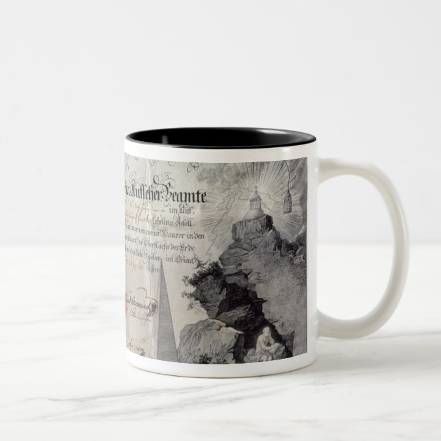 Masonic certificate, 1785 Two-Tone coffee mug (Right)