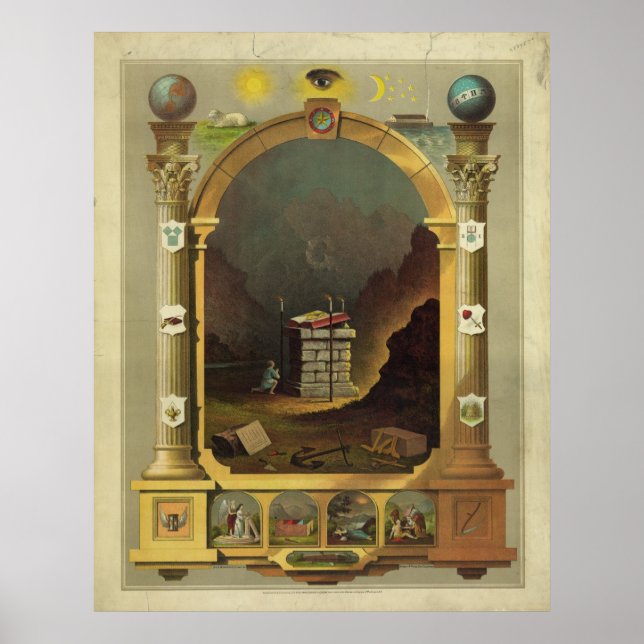 Masonic Chart Freemason Freemasonry (Front)