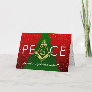 Masonic Christmas Cards Red Freemason Holiday