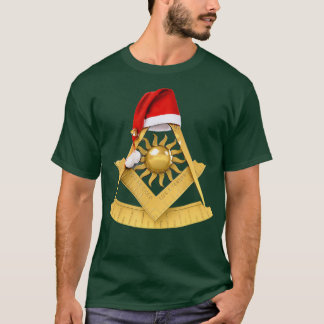 Masonic Christmas Gift Santas Hat Freemason Past T-Shirt