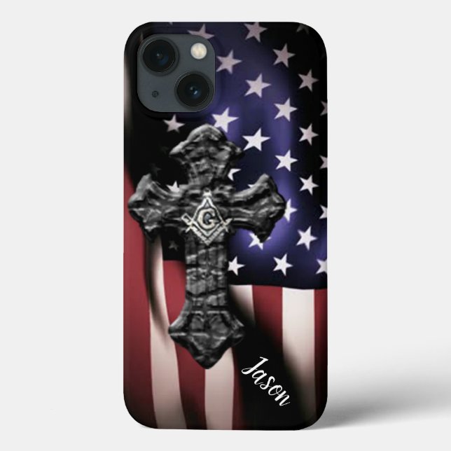 Masonic  Cross Case-Mate iPhone Case (Back)