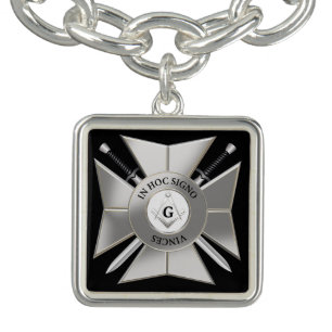 Masonic cross charm bracelet