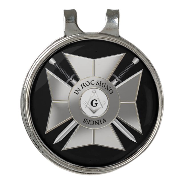 Masonic cross golf hat clip (Front)