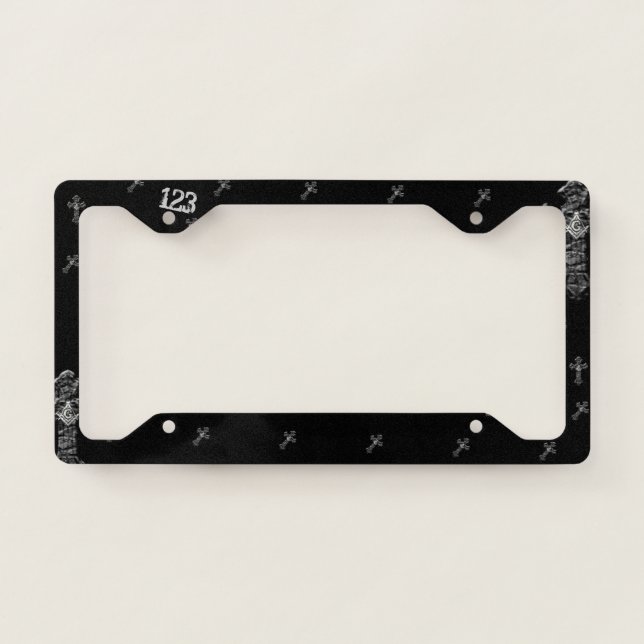 Masonic Cross License Plate Frame (Front)