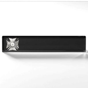 Masonic cross name plate