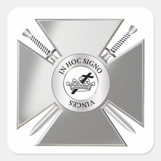 Masonic cross square sticker (Front)