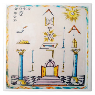 Masonic Dutch Blue Tile 18th Century