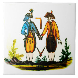 Masonic Dutch Blue Tile 18th Century