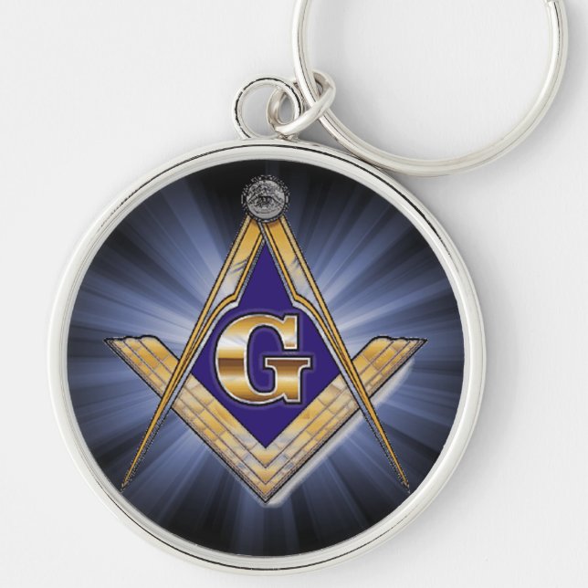 Masonic Emblem Square and Compass Keychain (Front)