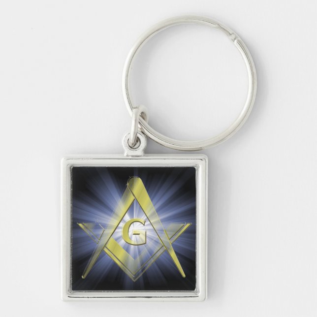 Masonic Emblem Square and Compass Keychain (Front)