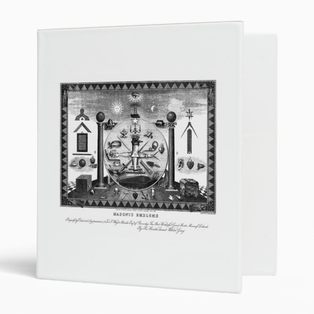 Masonic Emblems Chart from 1874 3 Ring Binder (Front/Inside)