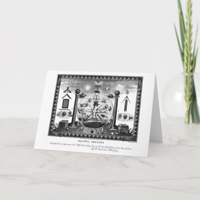 Masonic Emblems Chart from 1874 Card (Front)