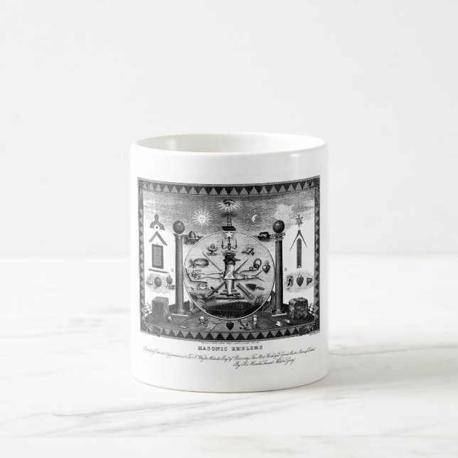 Masonic Emblems Chart from 1874 Coffee Mug (Center)