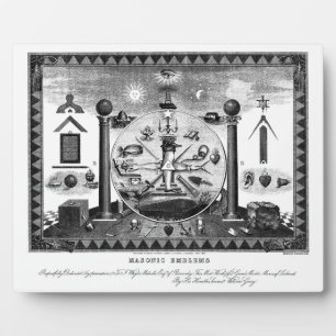 Masonic Emblems Chart from 1874 Plaque