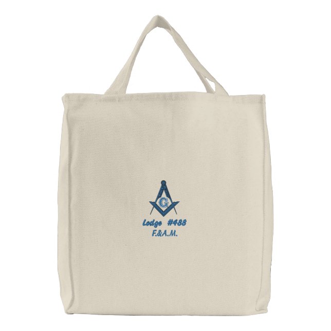 Masonic Embroidered Tote Bag (Front)
