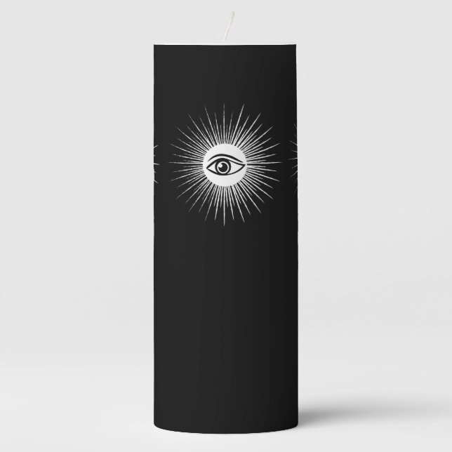Masonic eye pillar candle (Front)
