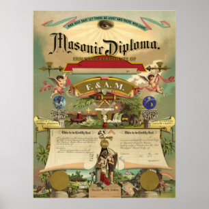 Masonic F&AM Diploma Poster