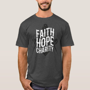Masonic Faith Hope Charity Square And Compass T-Shirt
