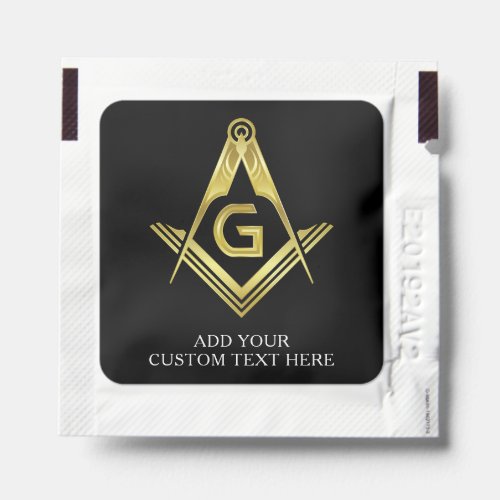 Masonic Favors Black and Gold Freemason Hand Sanitizer Packet