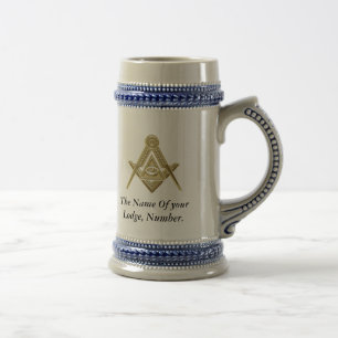 Masonic Freemason Freemasonry Compass Beer Stein