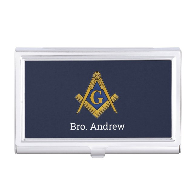 Masonic Freemason Freemasons Square and Compass Business Card Case (Front)