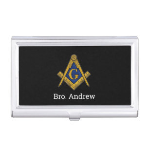 Masonic Freemason Freemasons Square and Compass Business Card Case