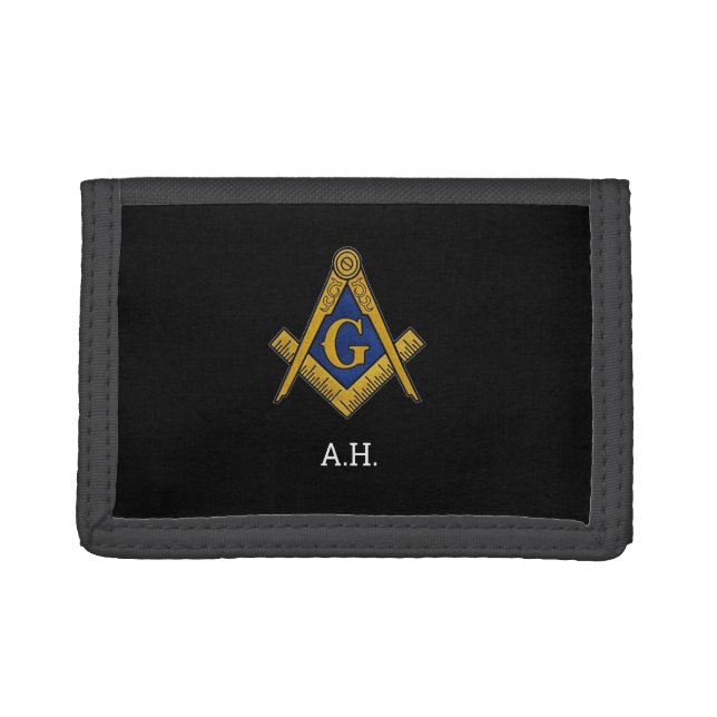 Masonic Freemason Freemasons Square and Compass Trifold Wallet (Front)
