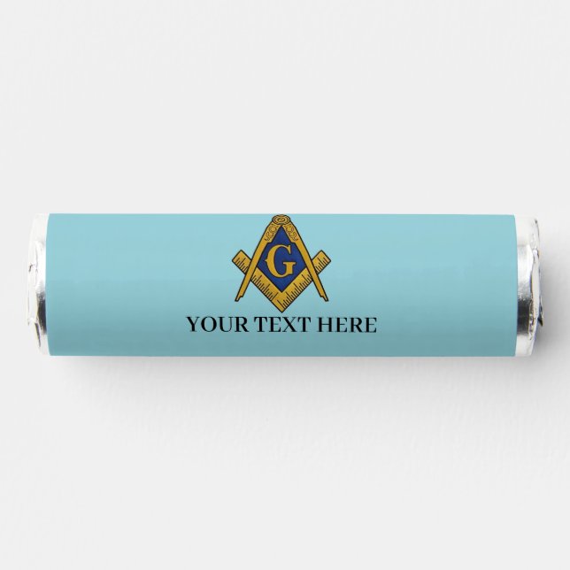 Masonic Freemason Square and Compass Blue  Breath Savers® Mints (Front)