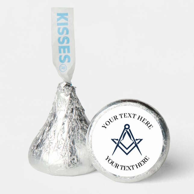 Masonic Freemason Square and Compass Blue  Hershey®'s Kisses® (Front)
