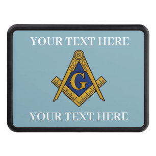 Masonic Freemason Square and Compass Blue Hitch Cover