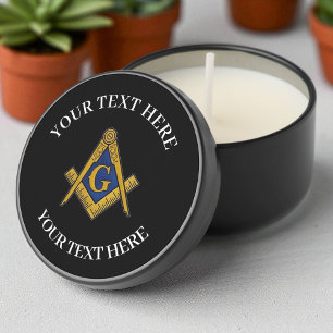 Masonic Freemason Square and Compass Blue Mini Candle Favors