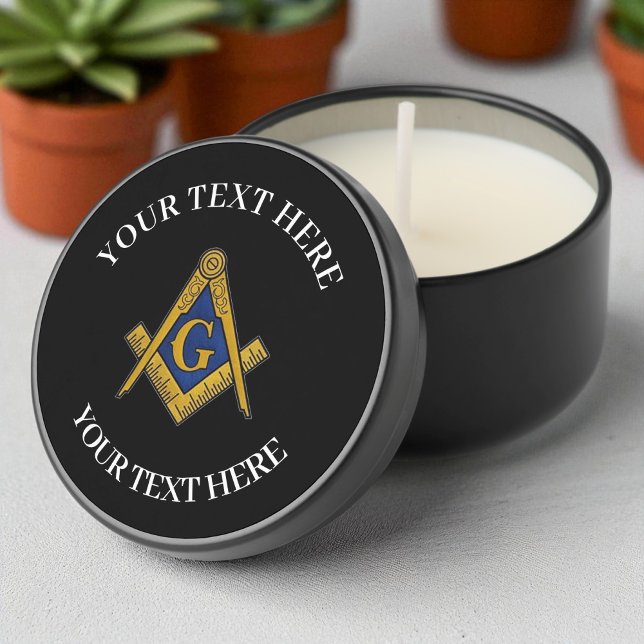 Masonic Freemason Square and Compass Blue  Mini Candle Favors (Creator Uploaded)