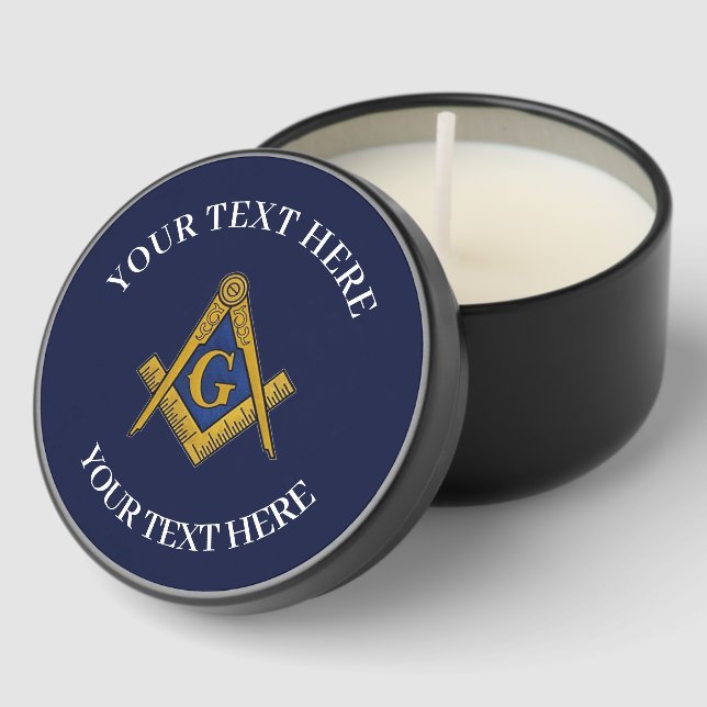 Masonic Freemason Square and Compass Blue  Mini Candle Favors (Corner)