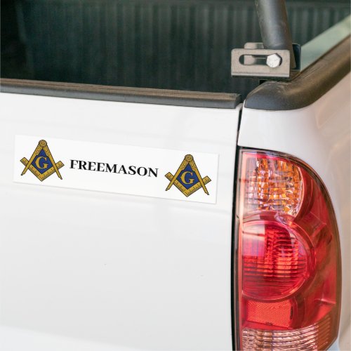 Masonic Freemason Square and Compass Bumper Sticker