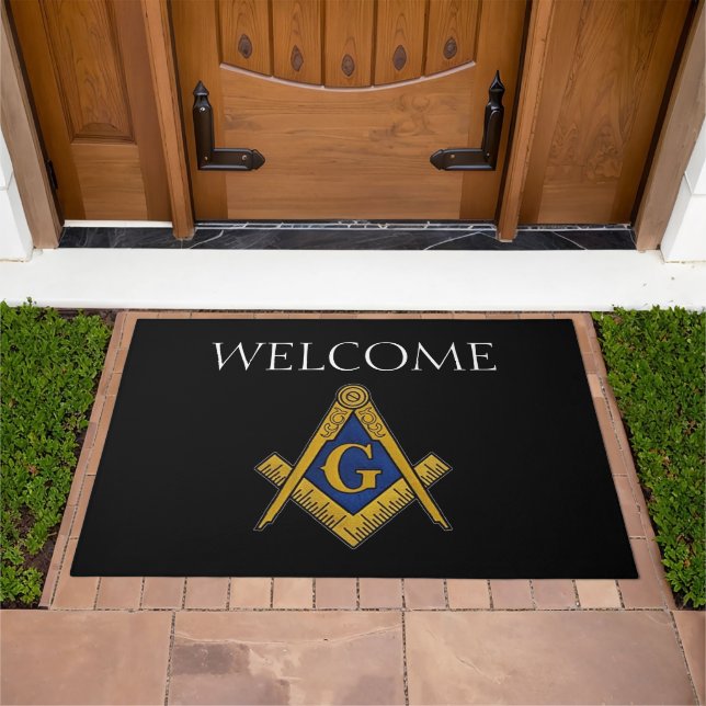 Masonic Freemason Square and Compass Doormat (Outdoor)
