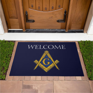 Masonic Freemason Square and Compass Doormat