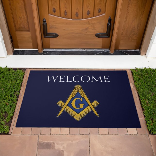 Masonic Freemason Square and Compass Doormat (Outdoor)