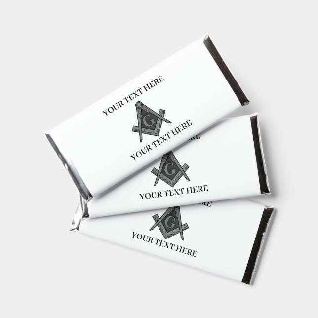 Masonic Freemason Square and Compass Gifts Hershey Bar Favors (Front)