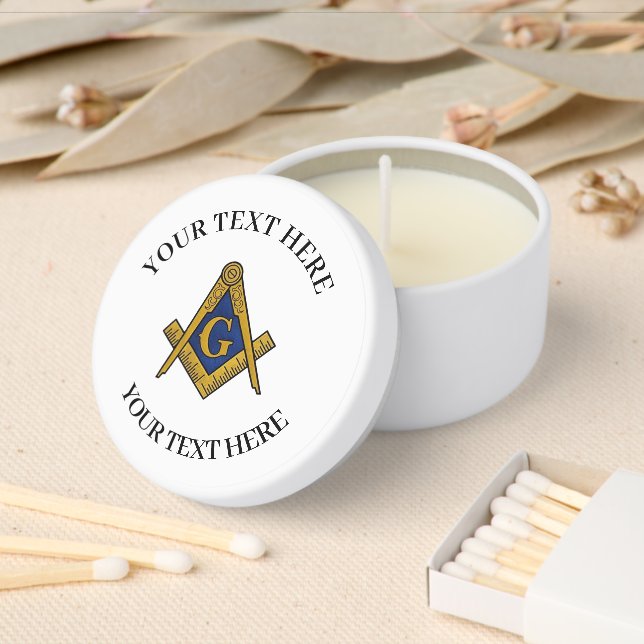 Masonic Freemason Square and Compass Gifts Mini Candle Favors (Insitu)