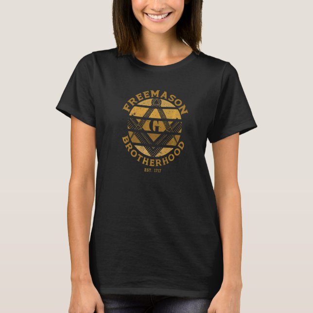 Masonic Freemasonry Fraternal Square Compass Freem T-Shirt (Front)