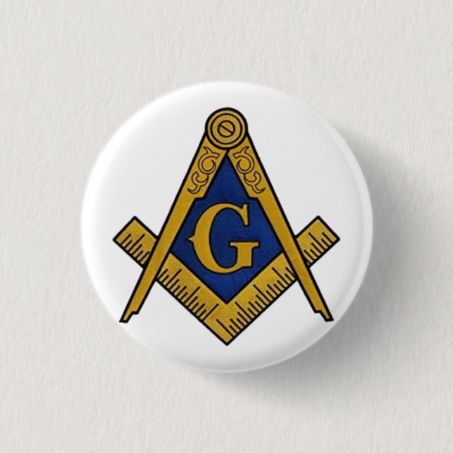 Masonic Freemasons Masonry Oes Square and Compass Button (Front)