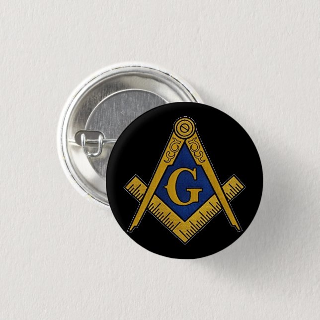 Masonic Freemasons Masonry Oes Square and Compass Button (Front & Back)