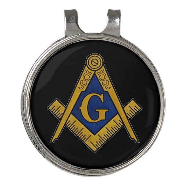 Masonic Freemasons Masonry Oes Square and Compass Golf Hat Clip (Front)