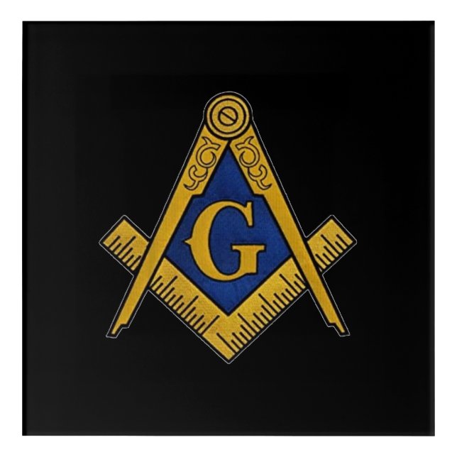 Masonic Freemasons Square and Compass Acrylic Print (Front)